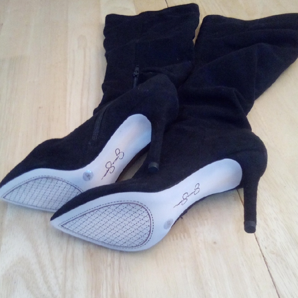 Jessica Simpson Black Heeled Boots Size 7.5M Good Condition Like New